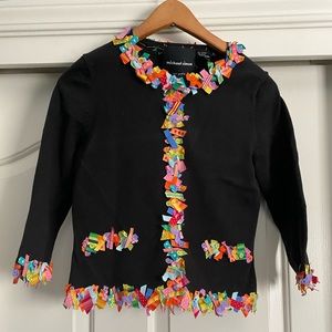 BLACK MICHEAL SIMONS SWEATER WITH MULIT COLOR BOWS